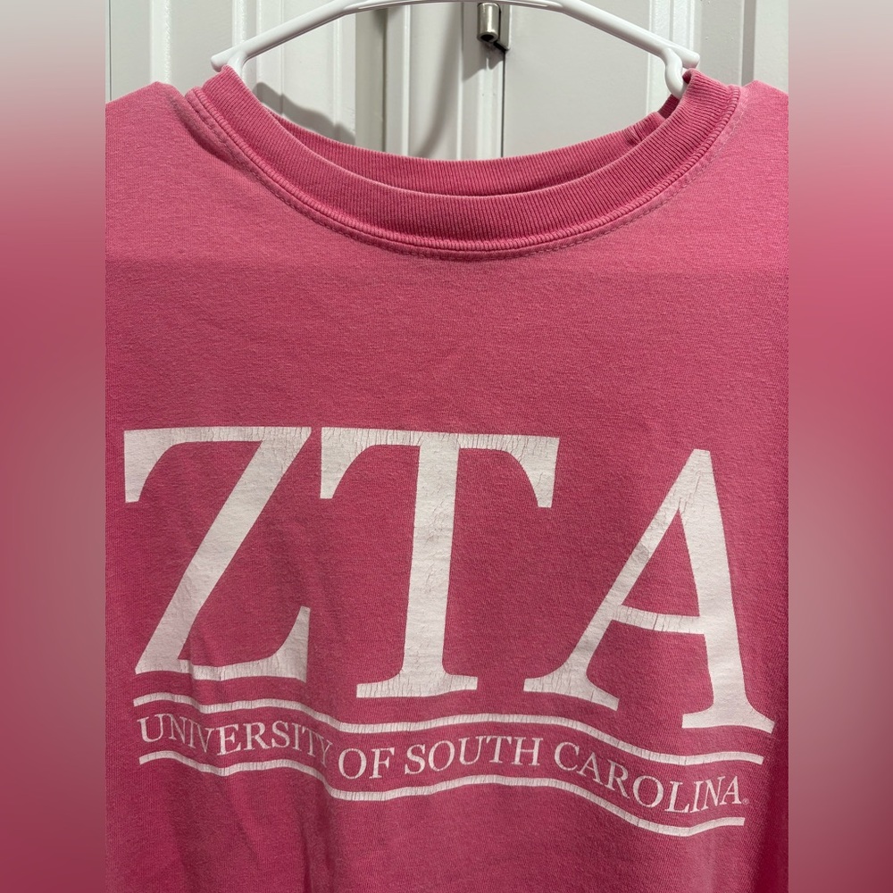 Pink Zeta Tau Alpha Breast Cancer Awareness Long Sleeve Shirt - Picture 2 of 3